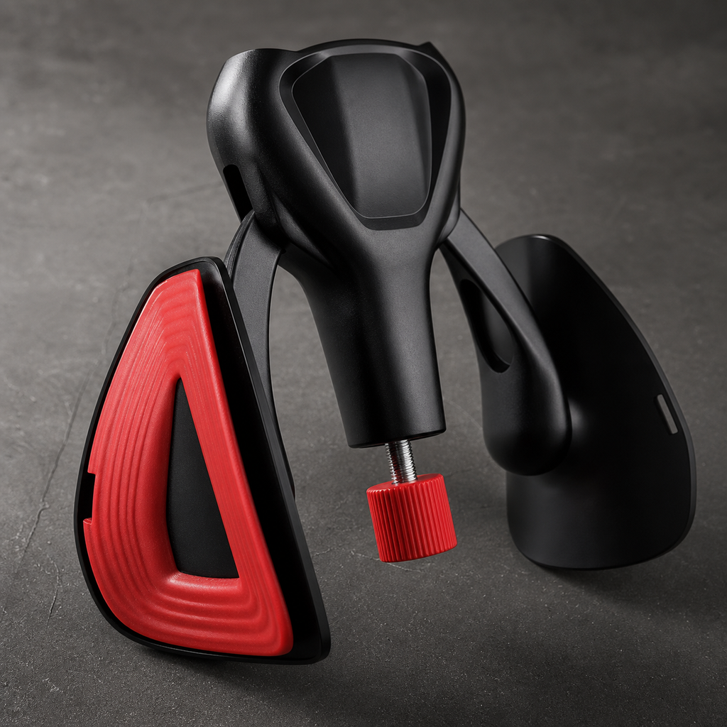 Close-up detail of the Body-Forge men's trainer pads and resistance mechanism